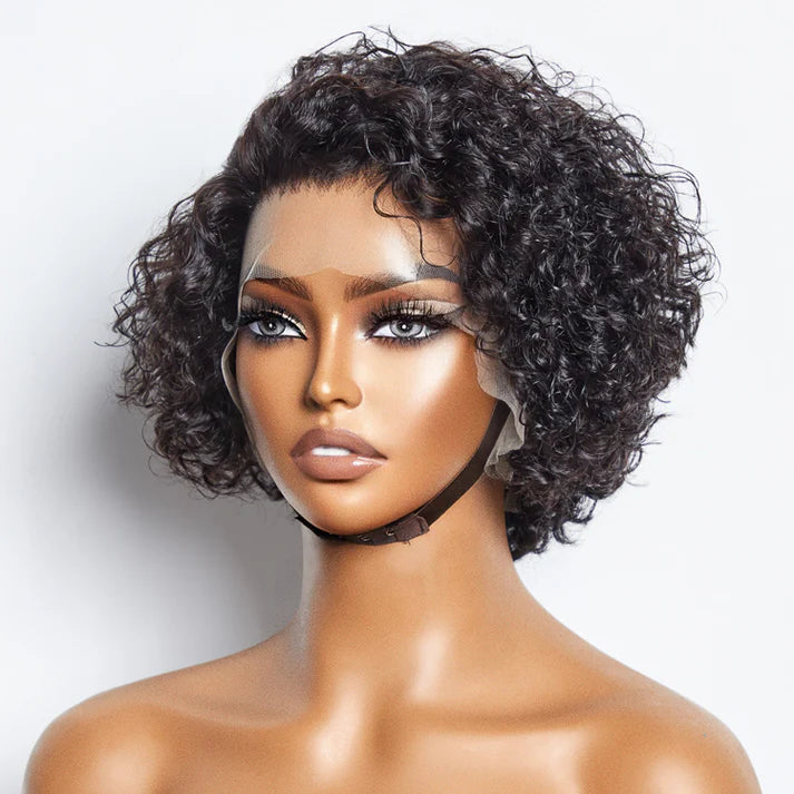 Hair Factory 13x4 8" Pixie Cut Short Curly Free Part Lace Front Wig