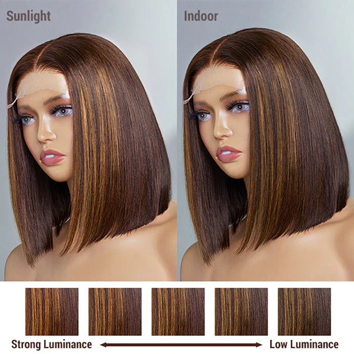 Hair Factory 4x4 12" Chestnut Brown Closure Bob Wig