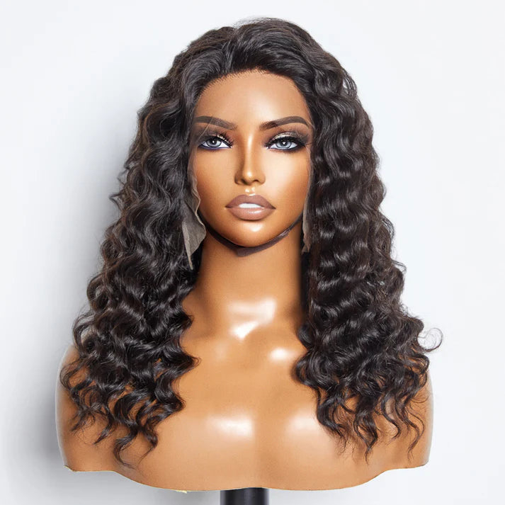 Hair Factory 13X4 1B Loose Deep Frontal Wig 150% Density