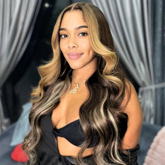 Hair Factory 5x5 HD 14" #1B/30 Loose Wavy Lace Closure Wig