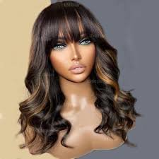 Hair Factory 5x5 HD 20" #6 Loose Wavy w/ Bangs Lace Closure Wig