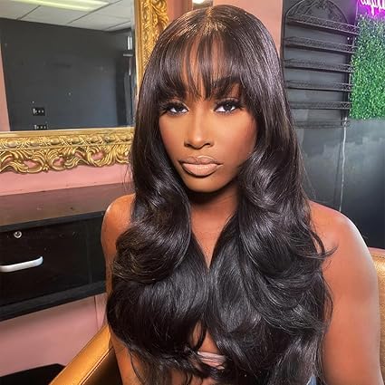 Hair Factory 5x5 HD 20" #6 Loose Wavy w/ Bangs Lace Closure Wig