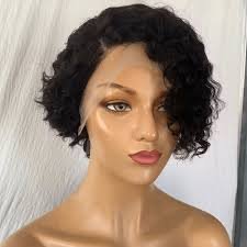 Hair Factory 4x4 8" Pixie Closure Side Part Curly Wig