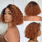 Hair Factory HD 10" T-Part Brown Ombre Curly Bob Wig