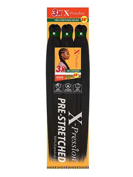 Sensationnal Braids X-Pression 3X Pre-Stretched Braid 58 inches (3-pack, 1)